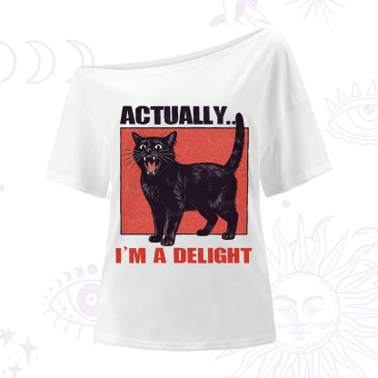 Purplehecate Actually Im a Delight One Shoulder T-Shirt