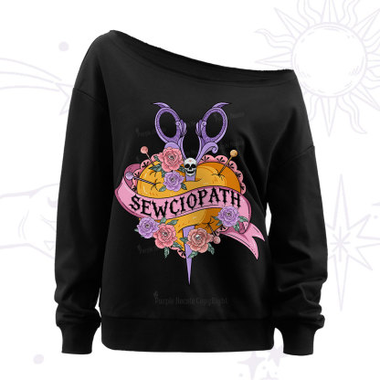 Purplehecate Sewciopath Off The Shoulder Sweatshirt