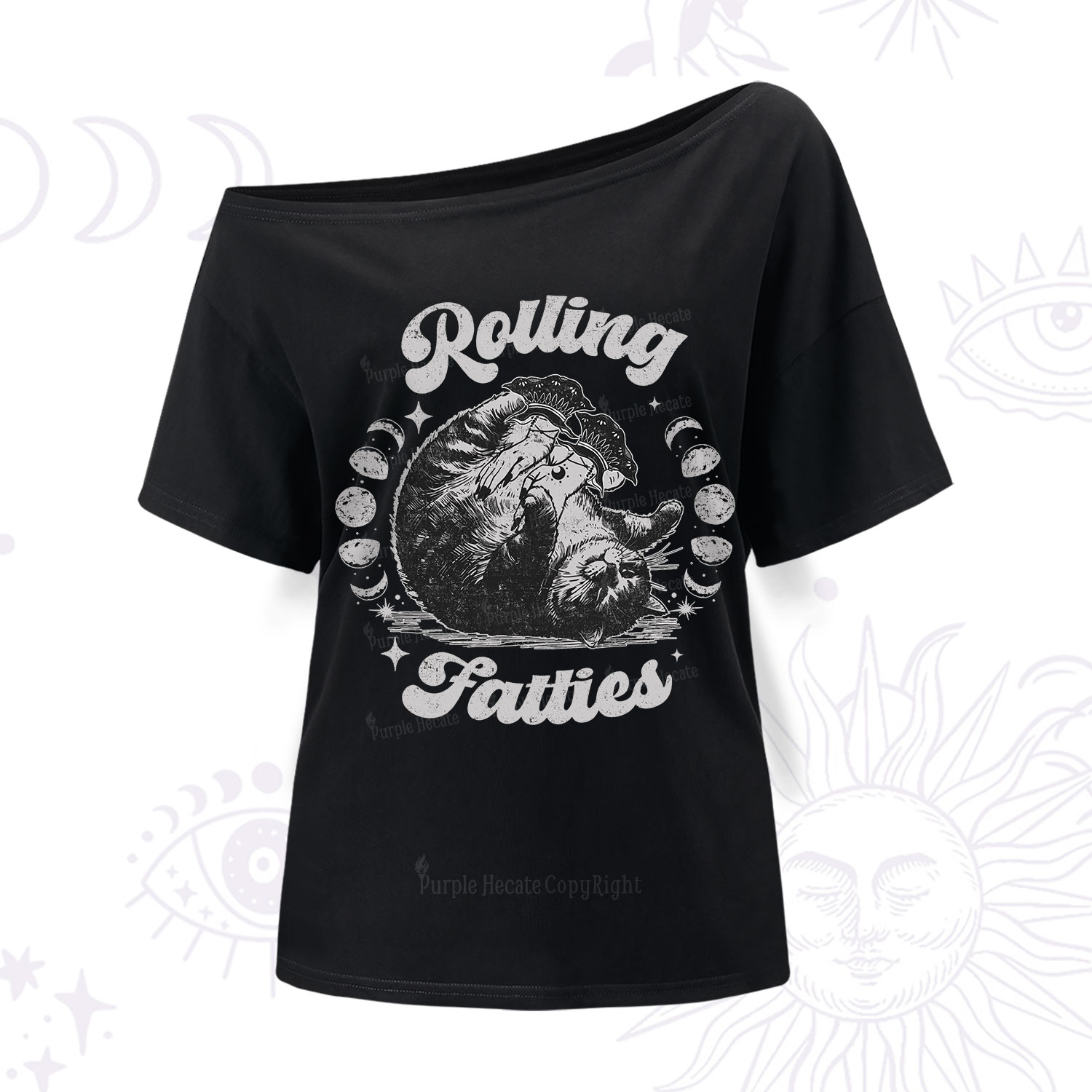 Purplehecate Funny Rolling Fatties One Shoulder T-Shirt