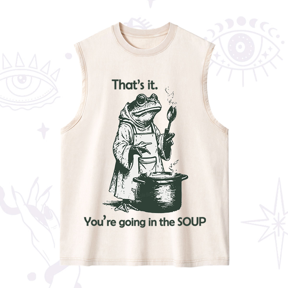 Purplehecate Funny Frog Shirt That's It You're Going in the Soup Washed Tank