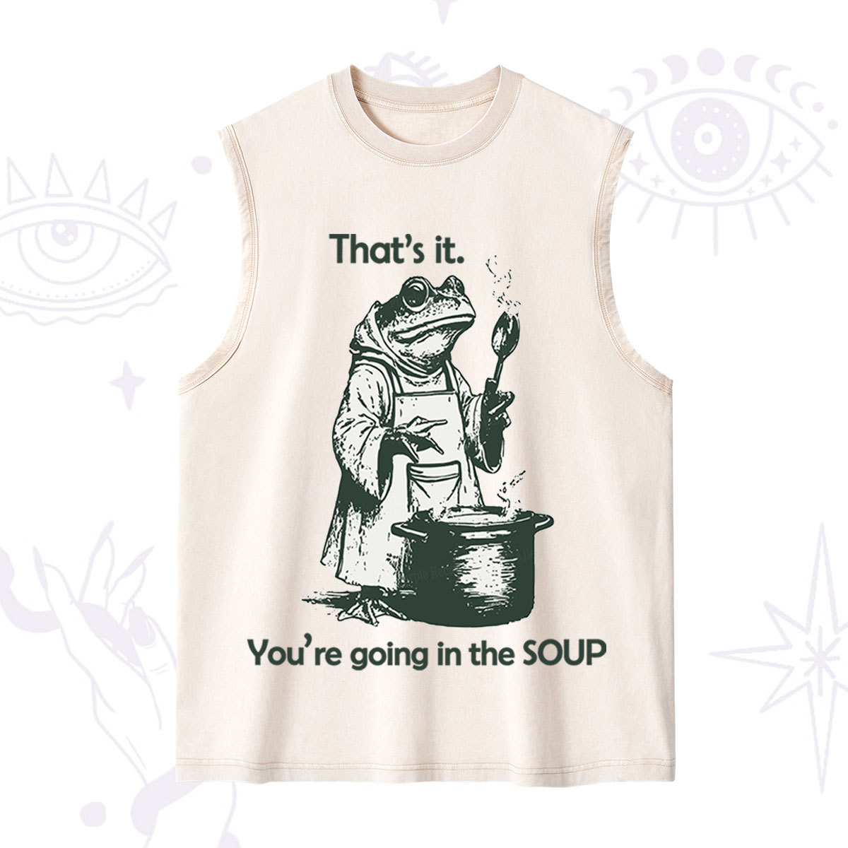 Purplehecate Funny Frog Shirt That's It You're Going in the Soup Washed Tank