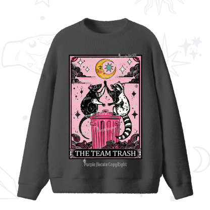 Purplehecate The Team Trash Opossum Tarot Fuzzy Ugly Sweater