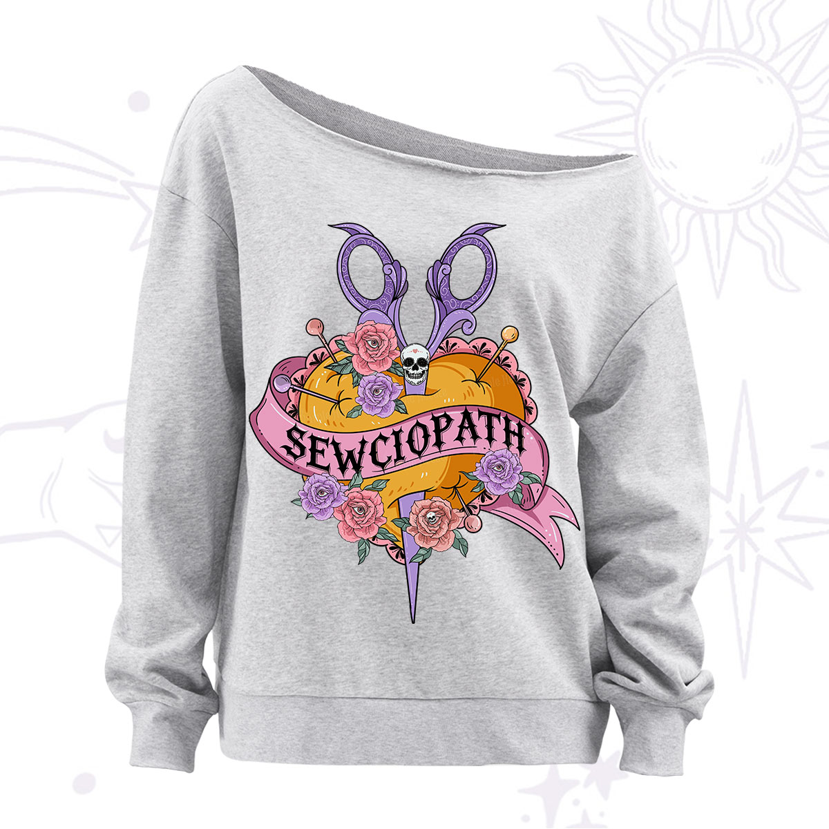 Purplehecate Sewciopath Off The Shoulder Sweatshirt
