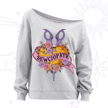 Purplehecate Sewciopath Off The Shoulder Sweatshirt