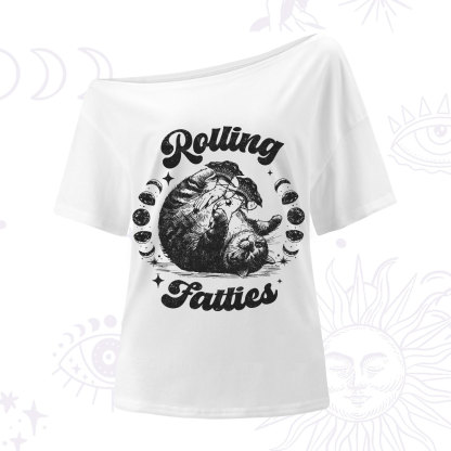 Purplehecate Funny Rolling Fatties One Shoulder T-Shirt