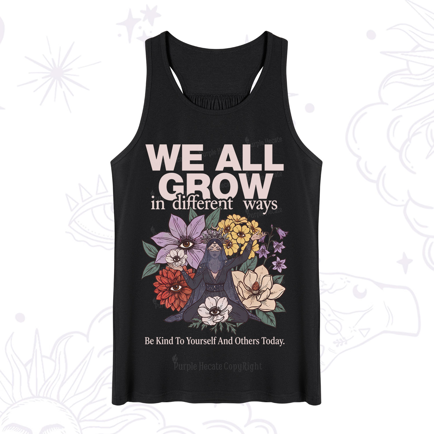 Purplehecate We All Grow Different Ways Floral Tank