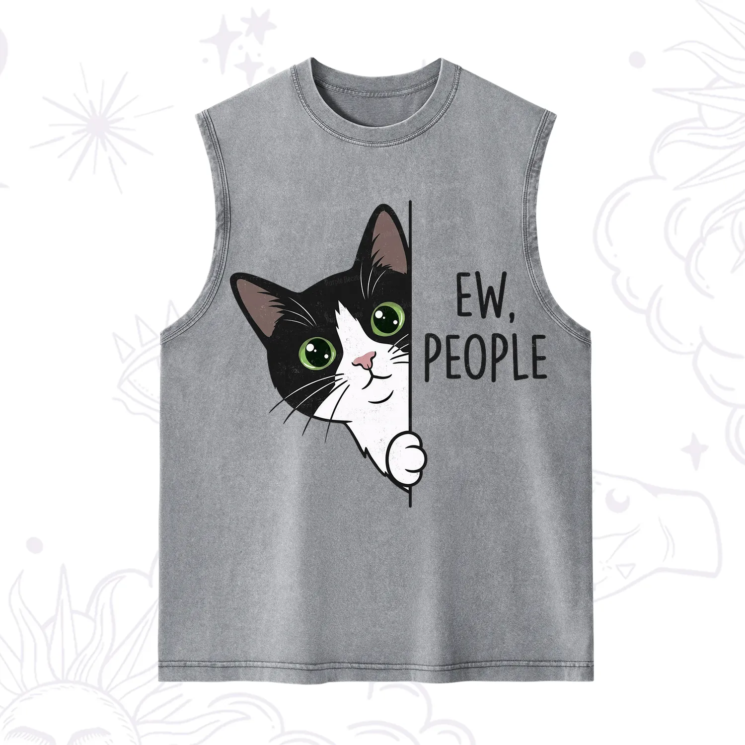 Purplehecate Funny Cat Ew People Washed Tank