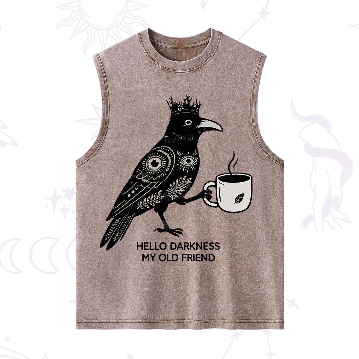 Purplehecate Hello Darkness My Old Friend Washed Tank