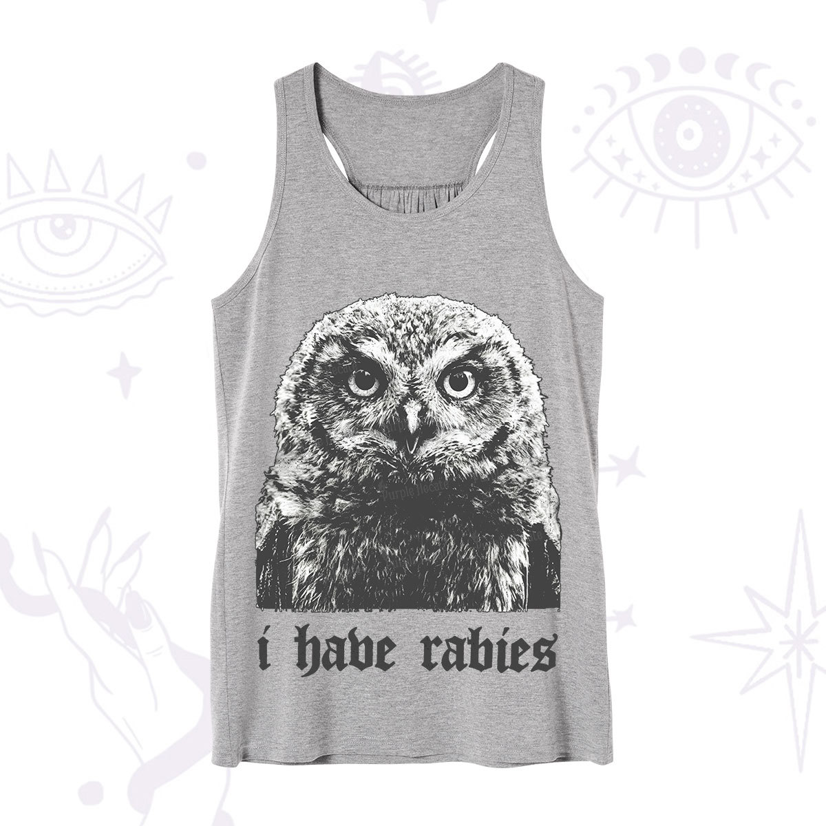 Purplehecate I Have Rabies Owl Tank