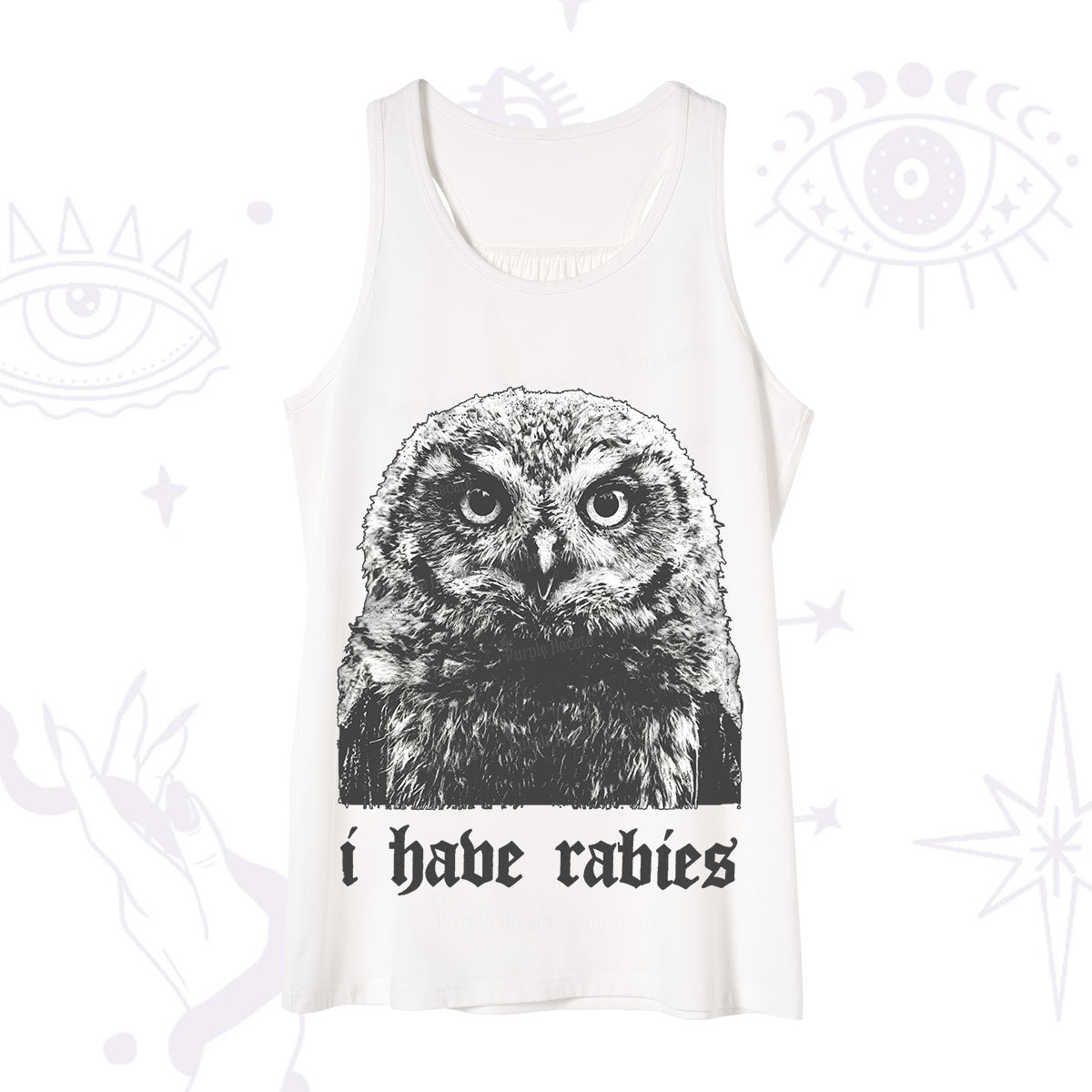 Purplehecate I Have Rabies Owl Tank