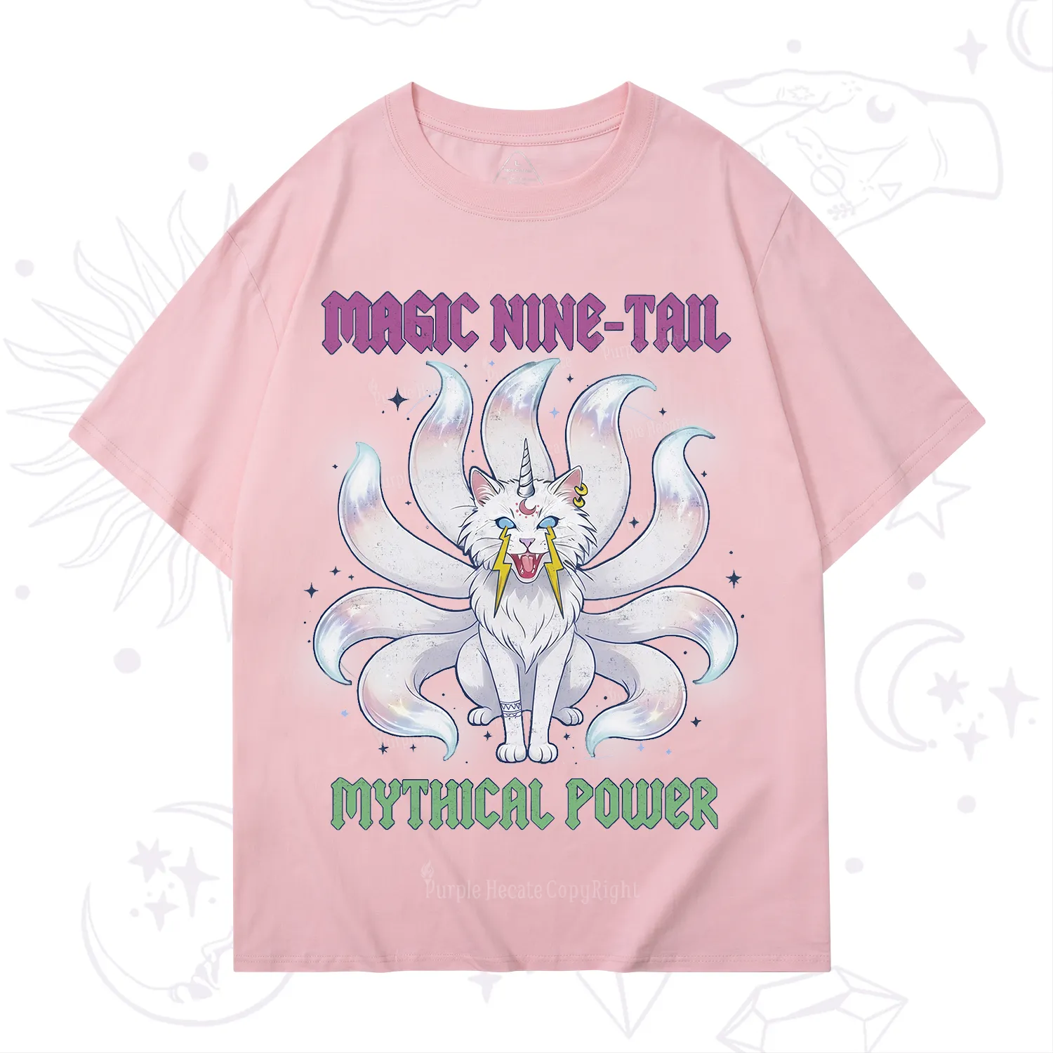 Purplehecate Magic Nine Tail Cat T-Shirt