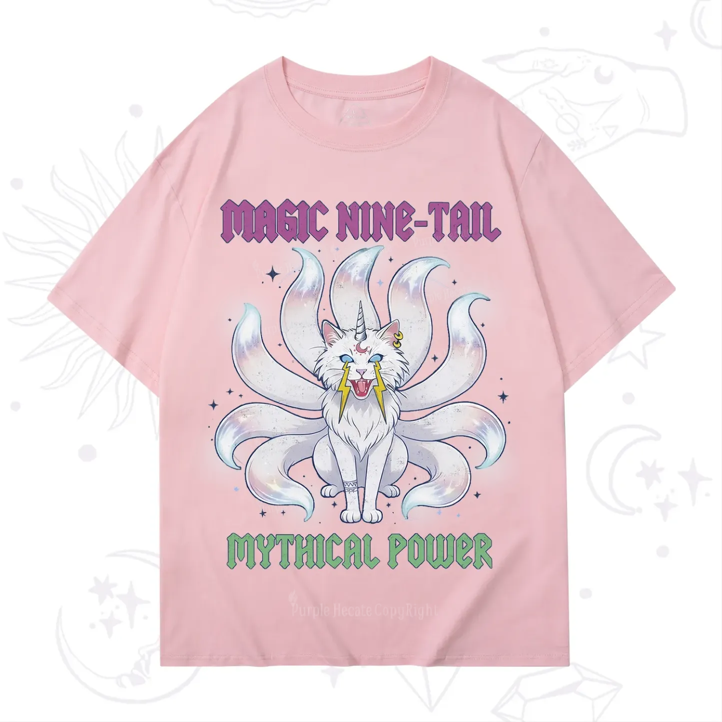 Purplehecate Magic Nine Tail Cat T-Shirt
