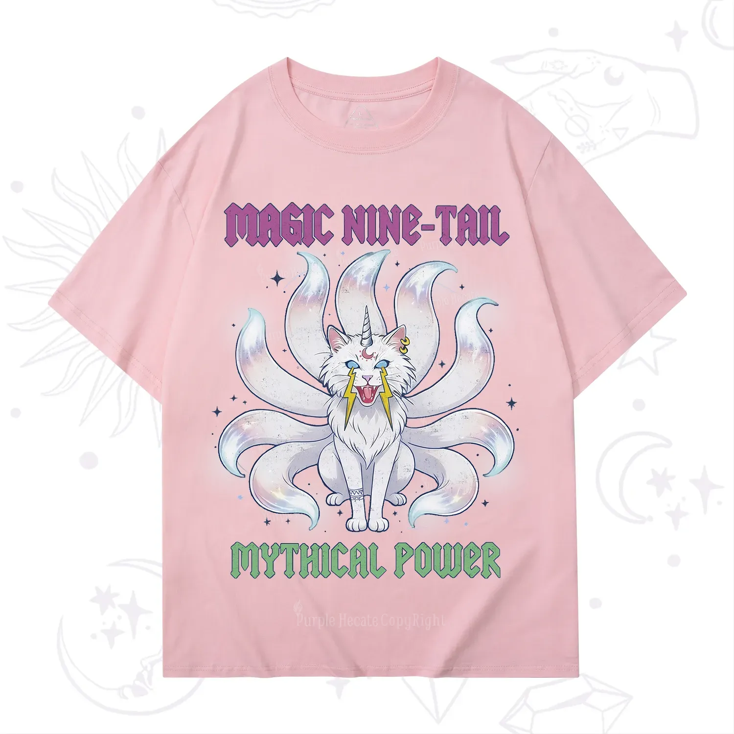 Purplehecate Magic Nine Tail Cat T-Shirt