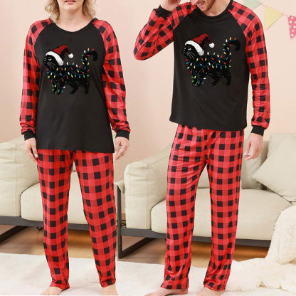 Purplehecate Cute Cat Christmas Pajamas