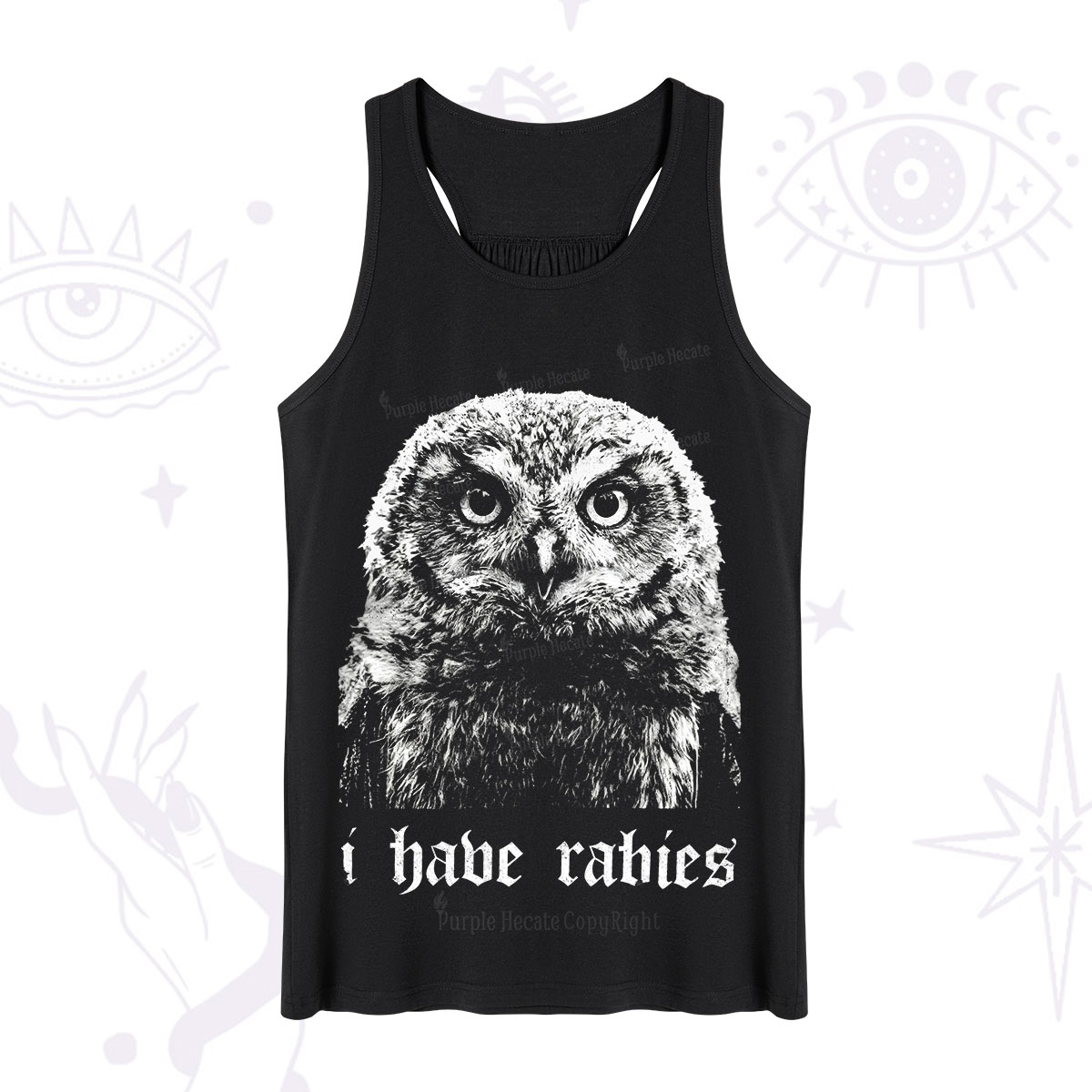 Purplehecate I Have Rabies Owl Tank