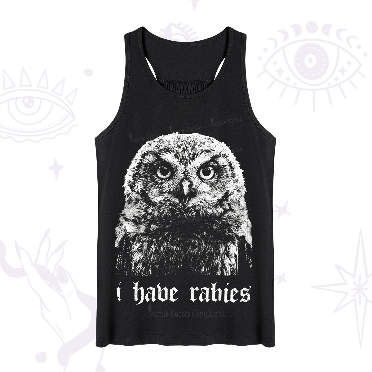 Purplehecate I Have Rabies Owl Tank