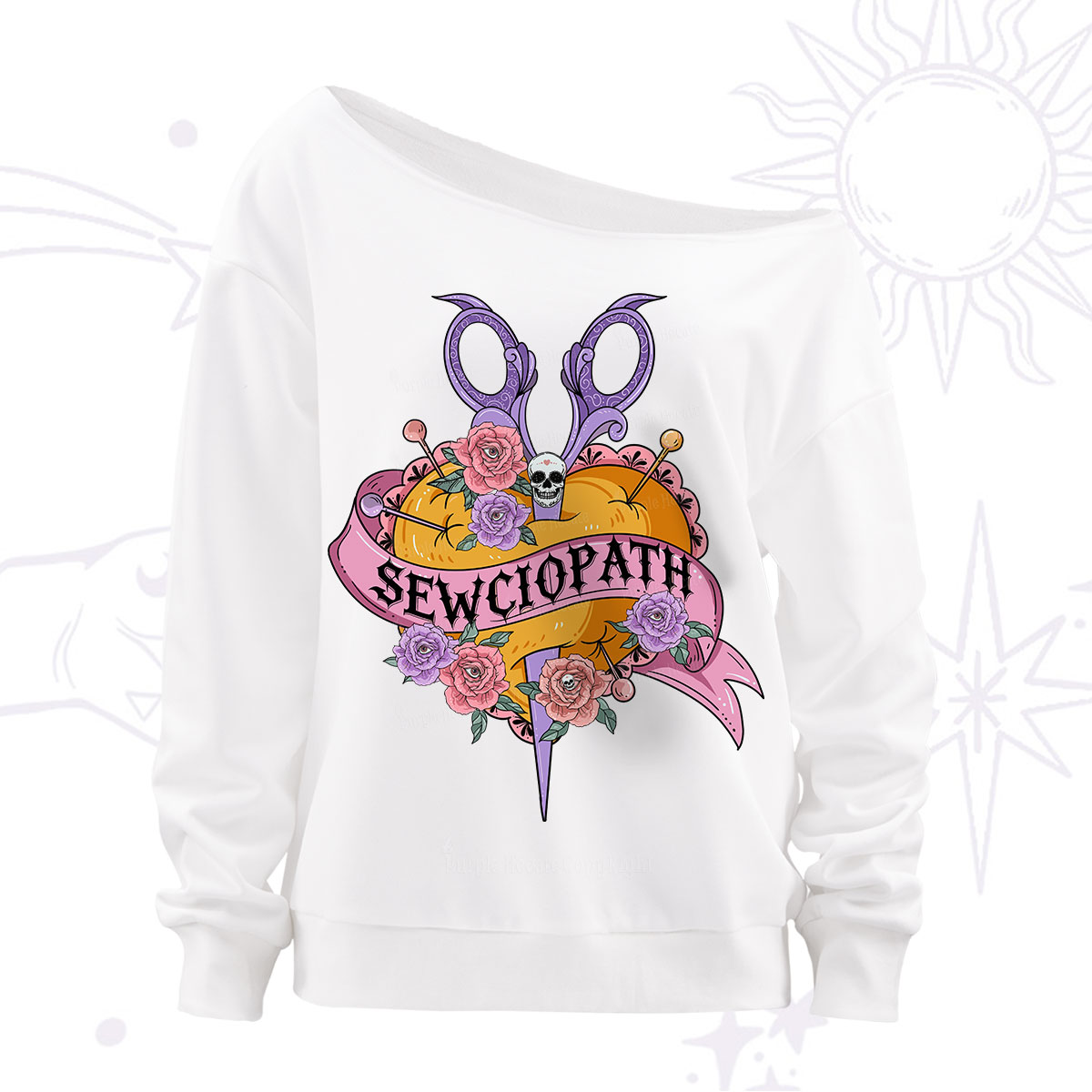 Purplehecate Sewciopath Off The Shoulder Sweatshirt