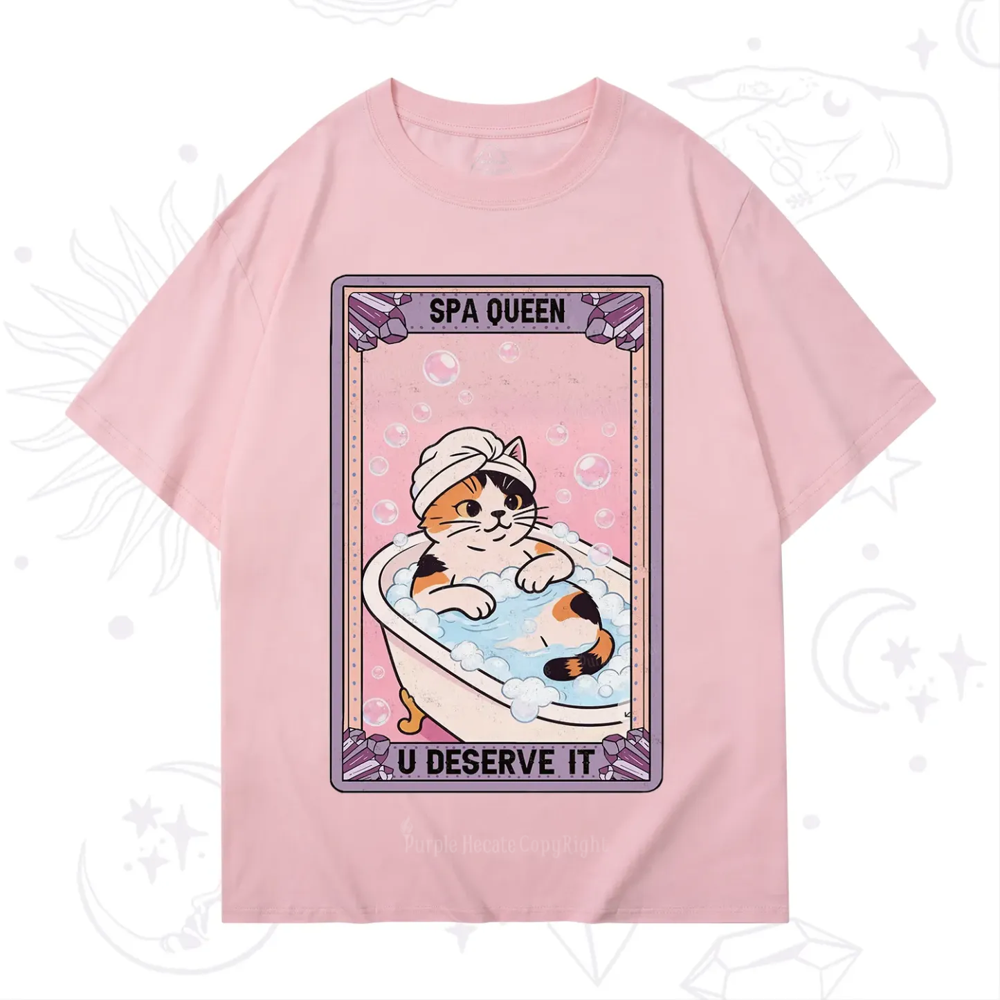 Purplehecate The Spa Queen Cat Tarot T-Shirt
