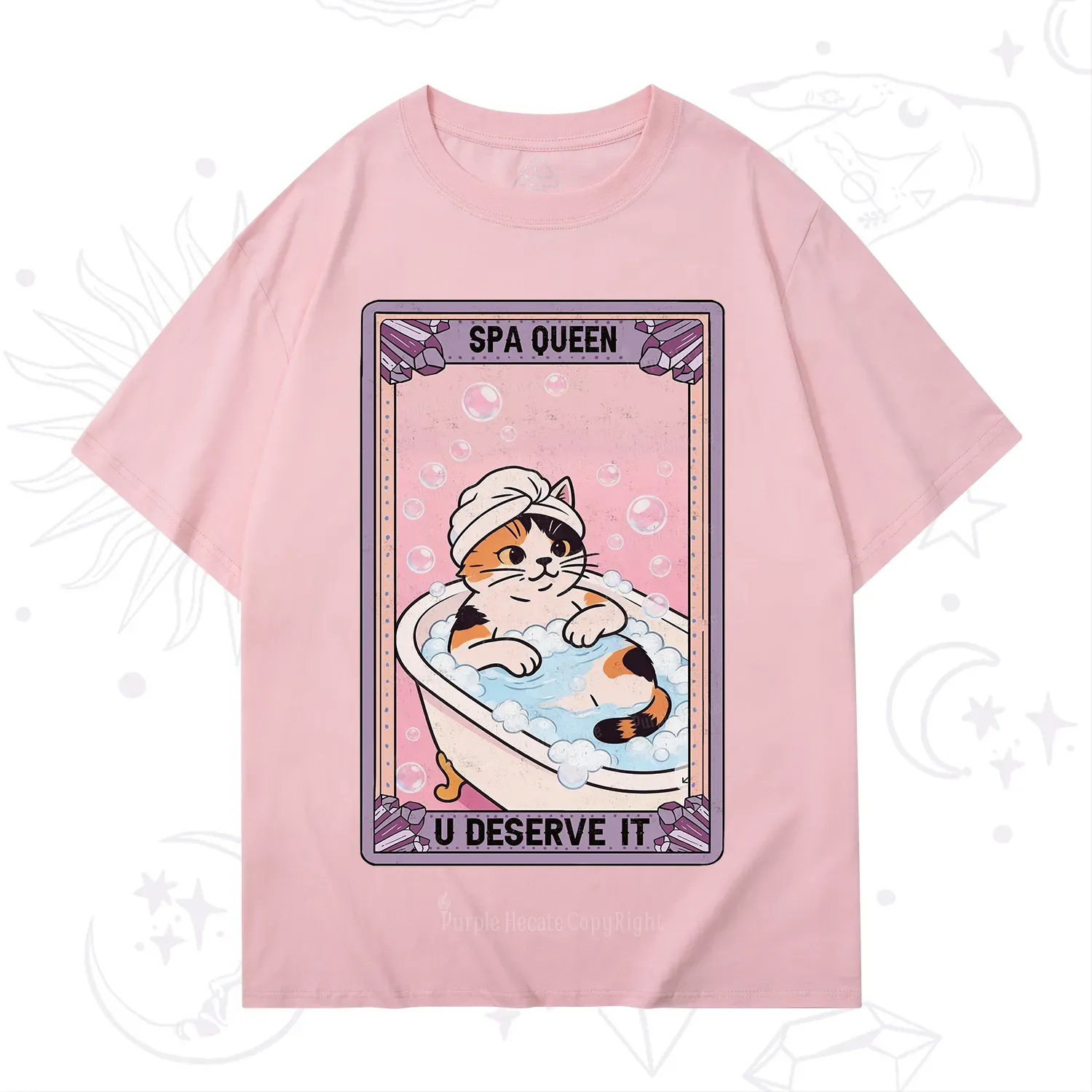 Purplehecate The Spa Queen Cat Tarot T-Shirt