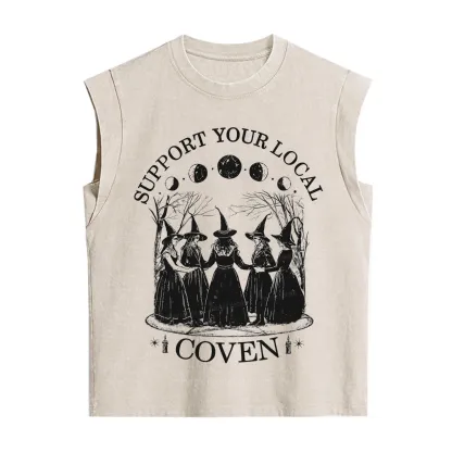 Purplehecate Support Your Local Coven Vintage Washed Tank