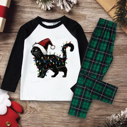 Purplehecate Cute Cat Christmas Pajamas