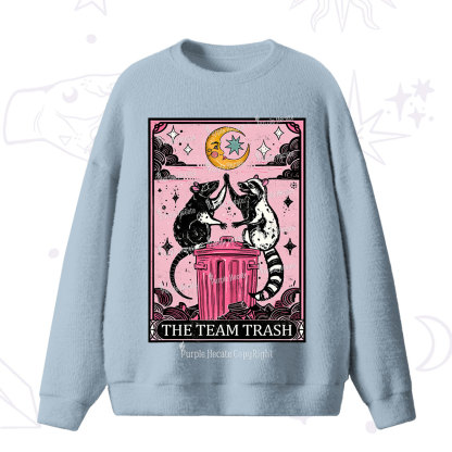 Purplehecate The Team Trash Opossum Tarot Fuzzy Ugly Sweater