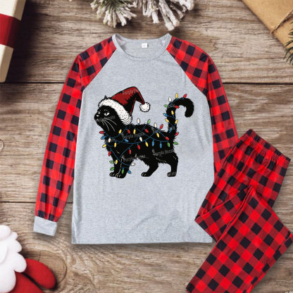 Purplehecate Cute Cat Christmas Pajamas