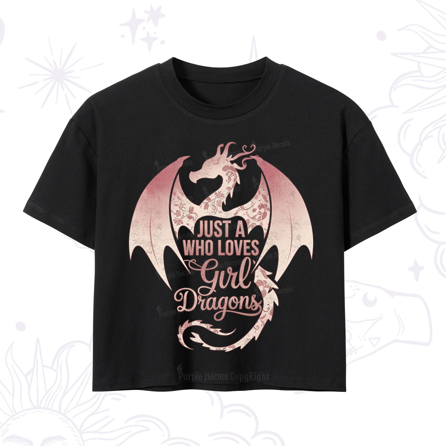 Purplehecate Just A Girl Who Loves Dragons Crop T-Shirt