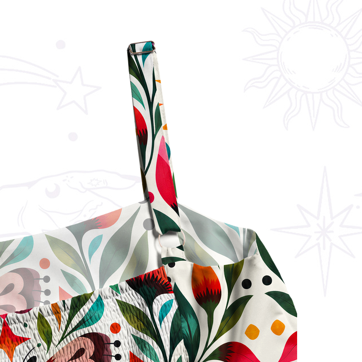 Purplehecate Serpent Heart Butterfly Garden Wide Straps Maxi Dress