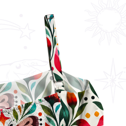 Purplehecate Serpent Heart Butterfly Garden Wide Straps Maxi Dress
