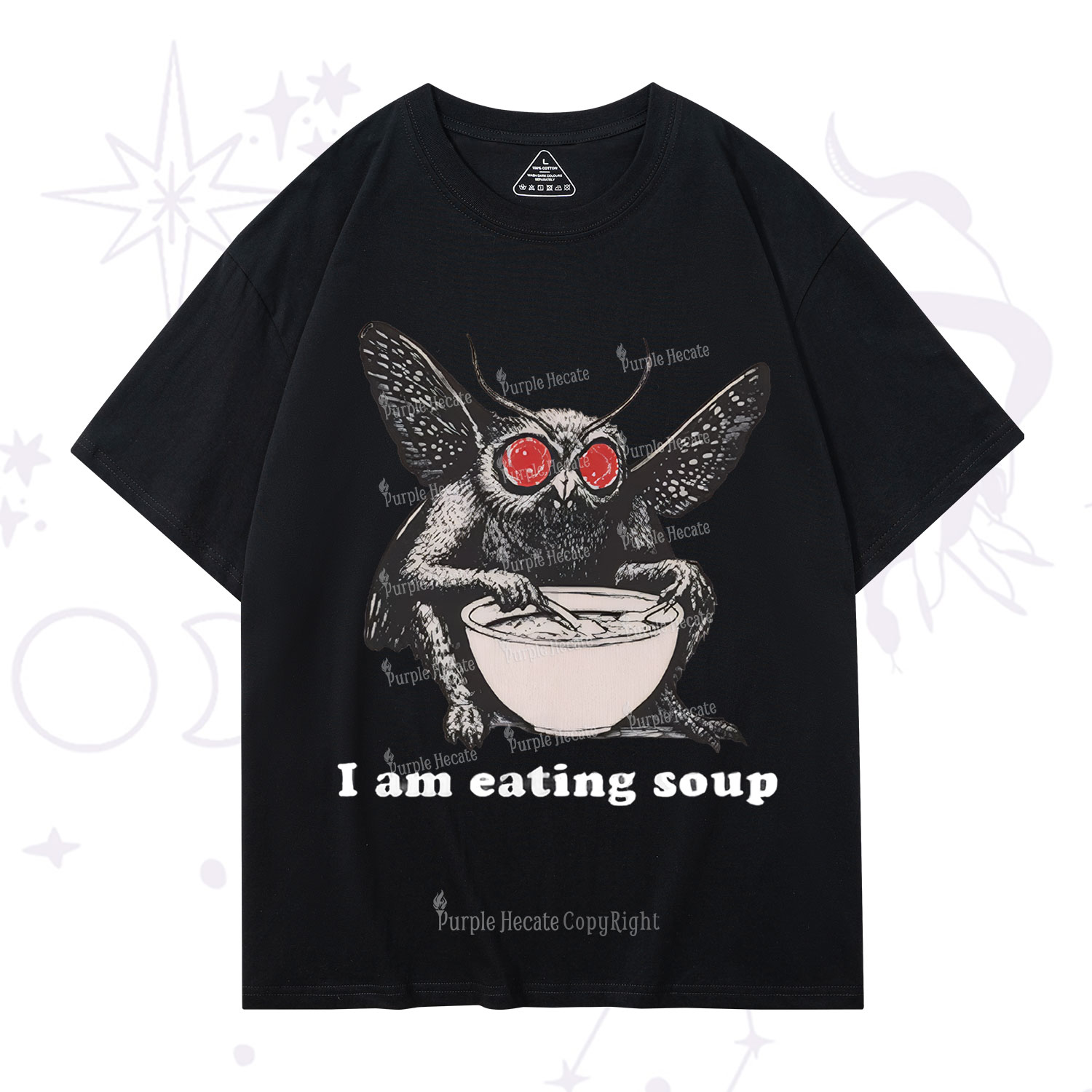 Purplehecate Mothman Eating Soup T-Shirt
