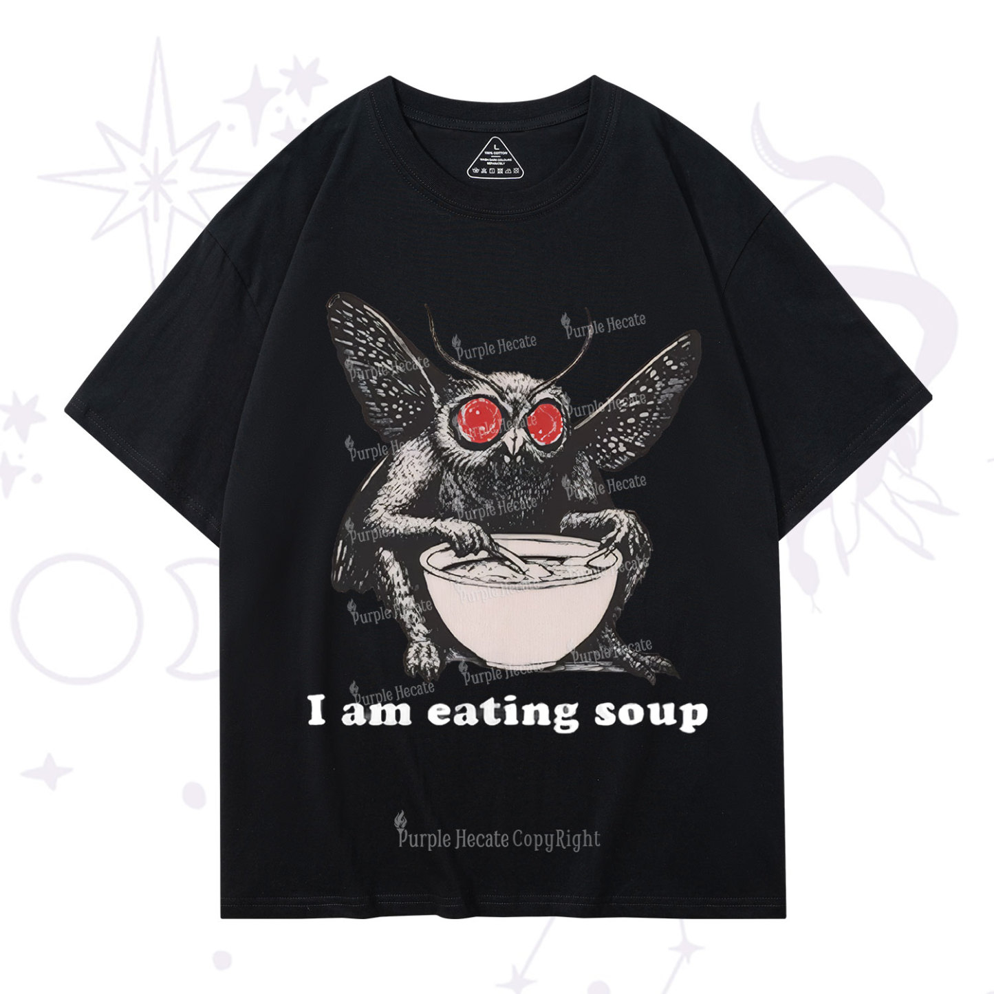 Purplehecate Mothman Eating Soup T-Shirt