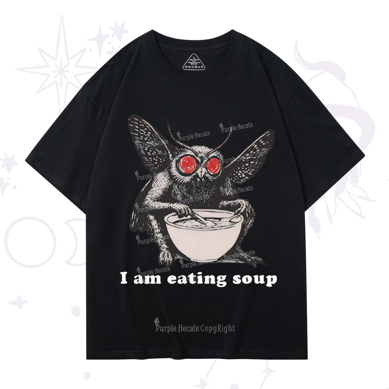 Purplehecate Mothman Eating Soup T-Shirt