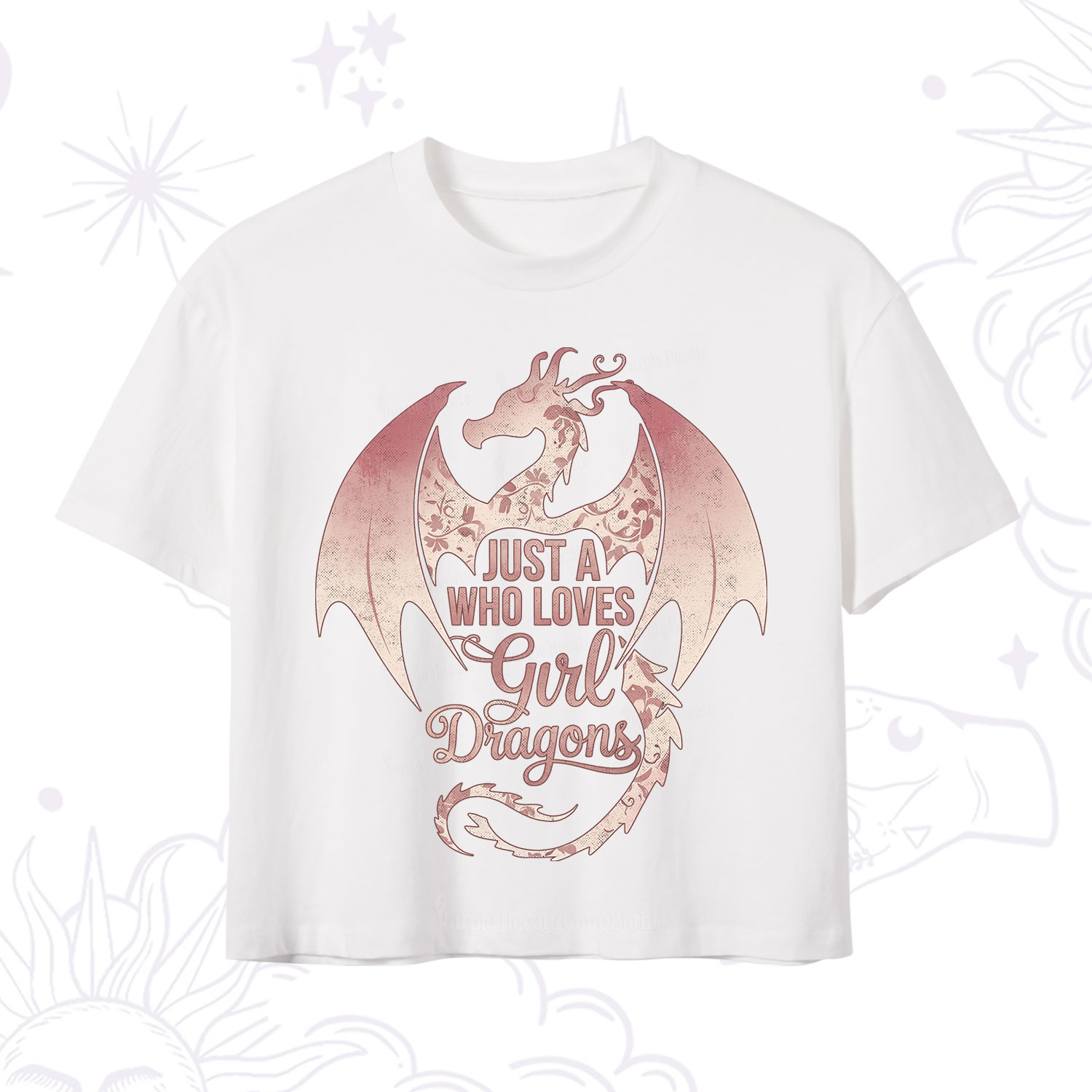 Purplehecate Just A Girl Who Loves Dragons Crop T-Shirt