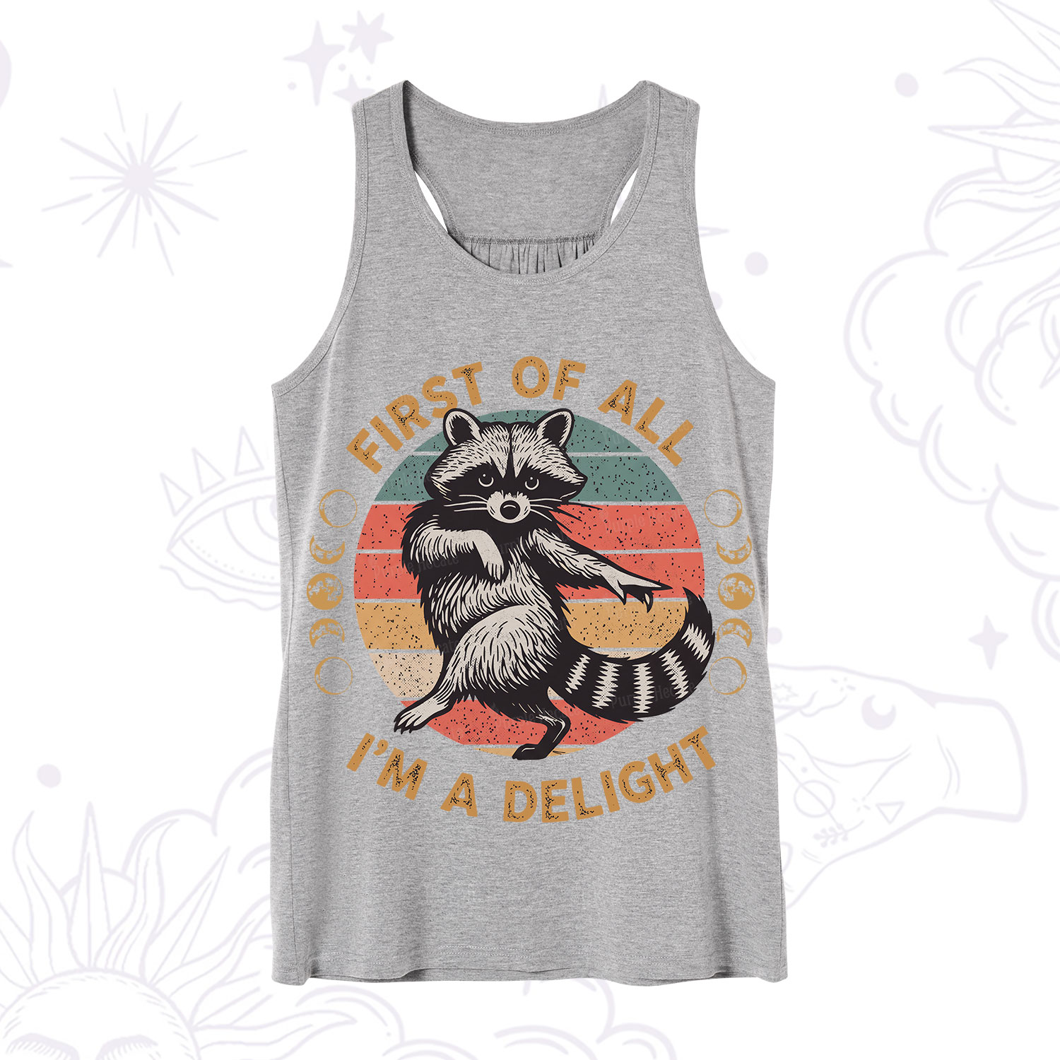 Purplehecate First of All I'm A Delight Raccoon Tank