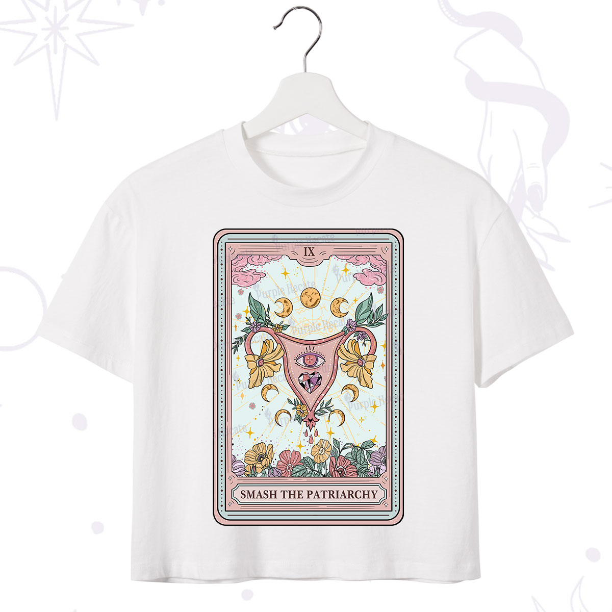 Purplehecate The Smash the Patriarchy Tarot Crop T-Shirt