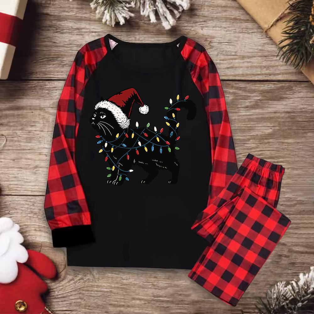Purplehecate Cute Cat Christmas Pajamas
