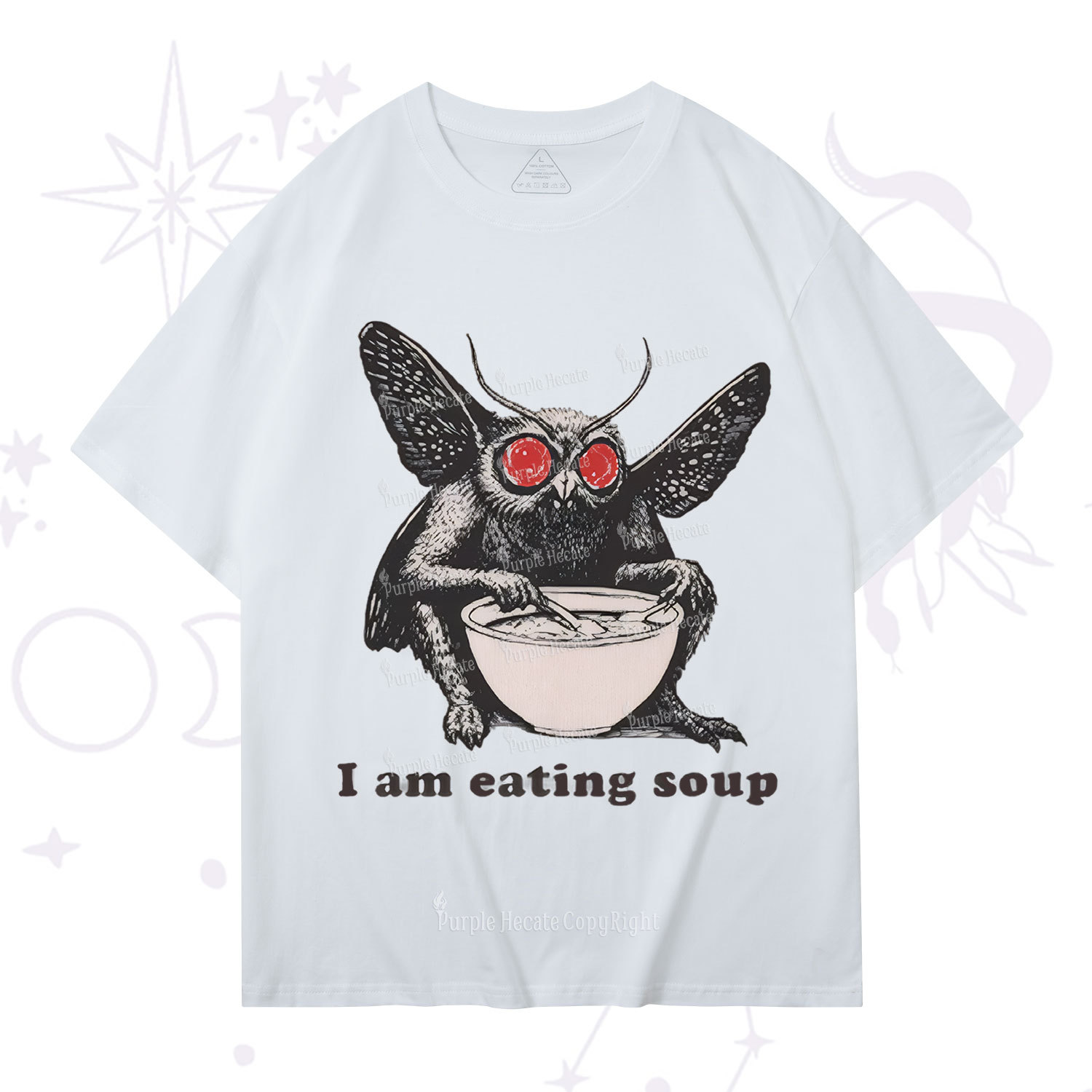 Purplehecate Mothman Eating Soup T-Shirt