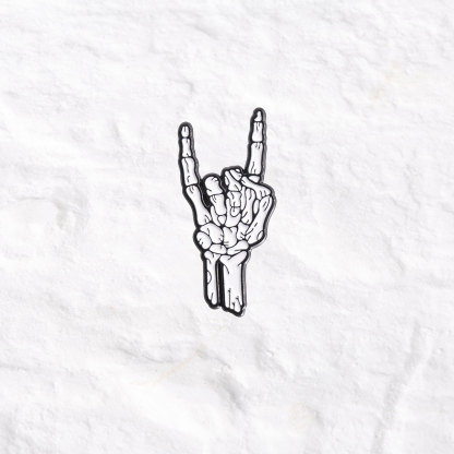 Purplehecate Rock Skeleton Hand Enamel Pin