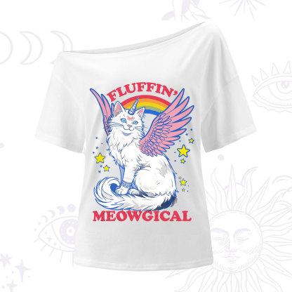 Purplehecate Fluffin Meowgical One Shoulder T-Shirt