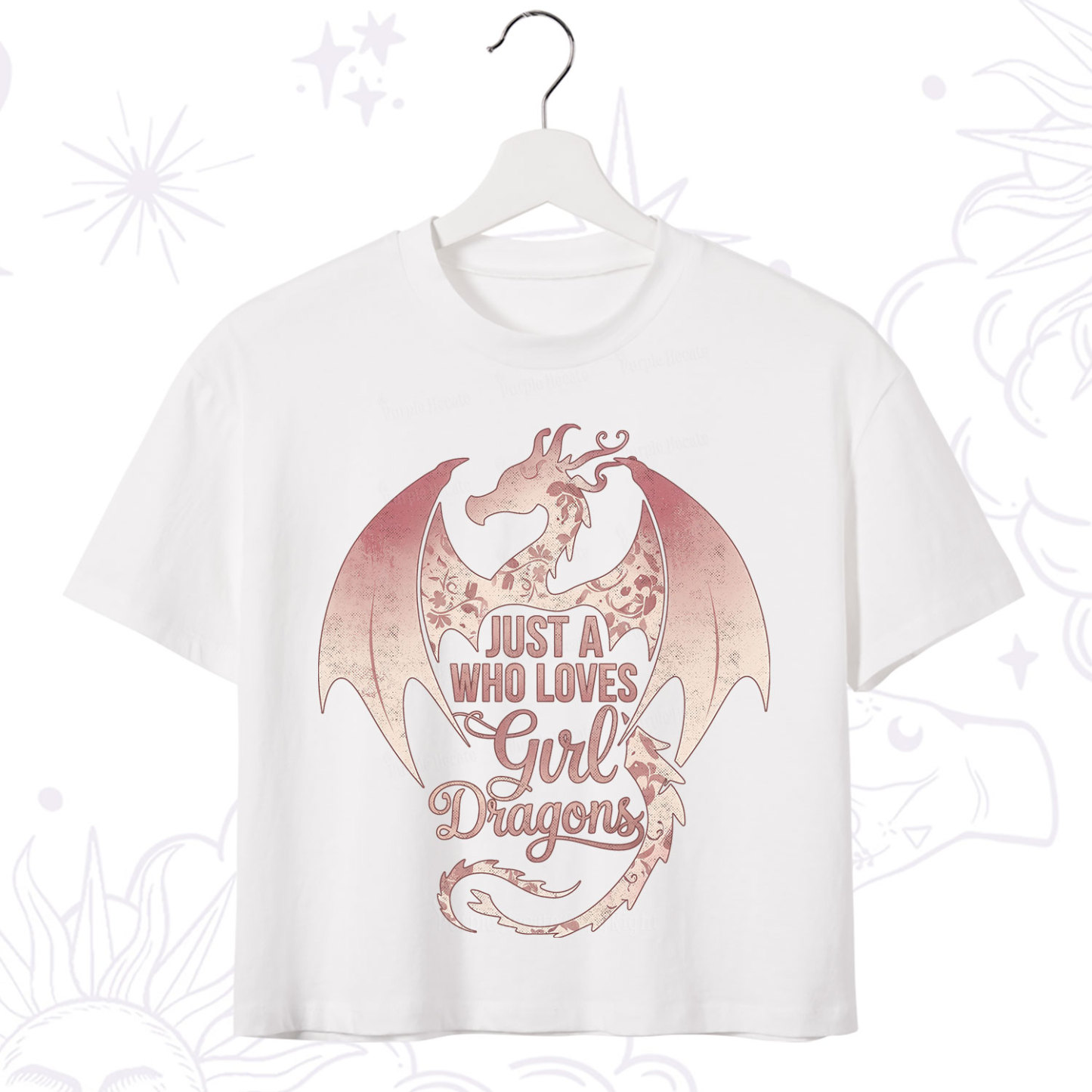 Purplehecate Just A Girl Who Loves Dragons Crop T-Shirt
