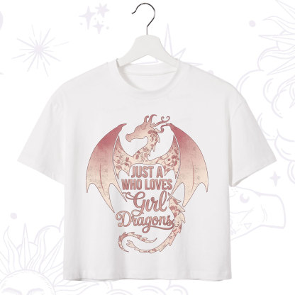 Purplehecate Just A Girl Who Loves Dragons Crop T-Shirt