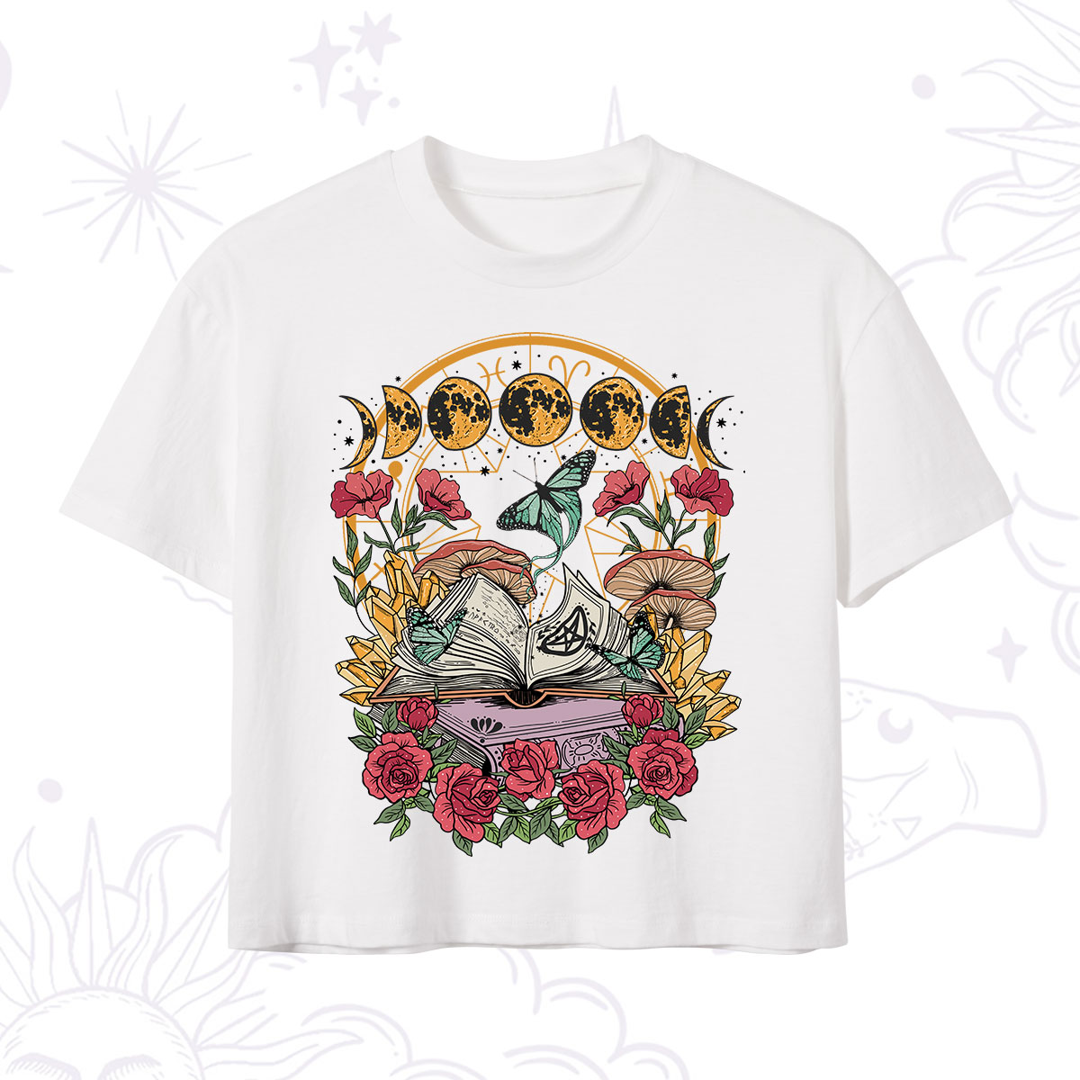 Purplehecate Witchy Book Crop T-Shirt 