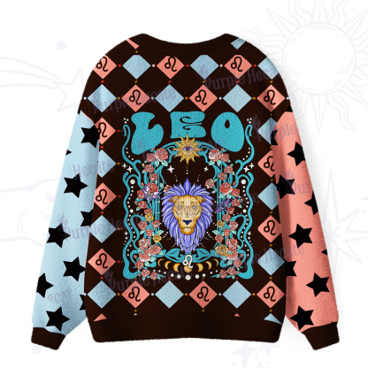 Purplehecate Leo Spirit Zodiac Ugly Cardigan Sweaters