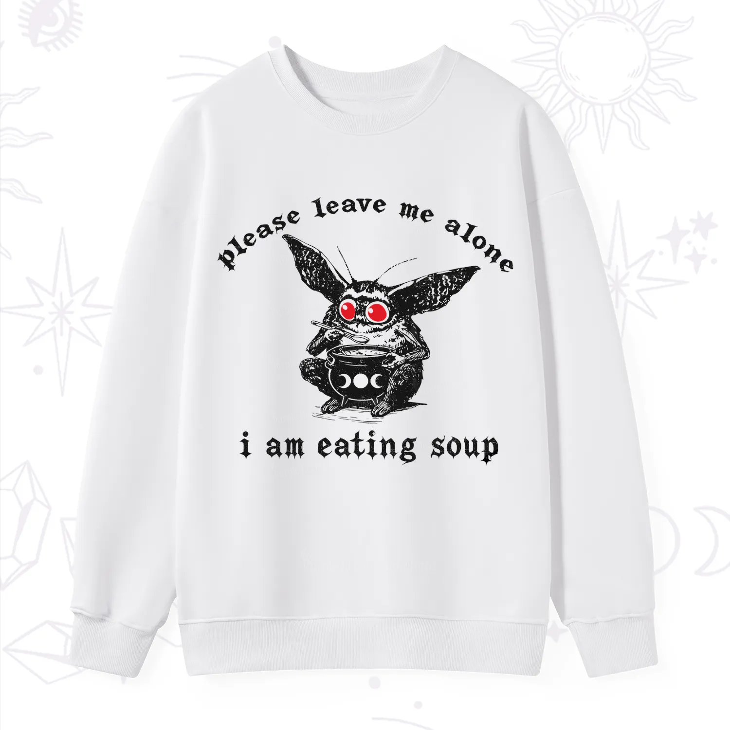 Purplehecate Mothman Eating Soup Sweatshirt