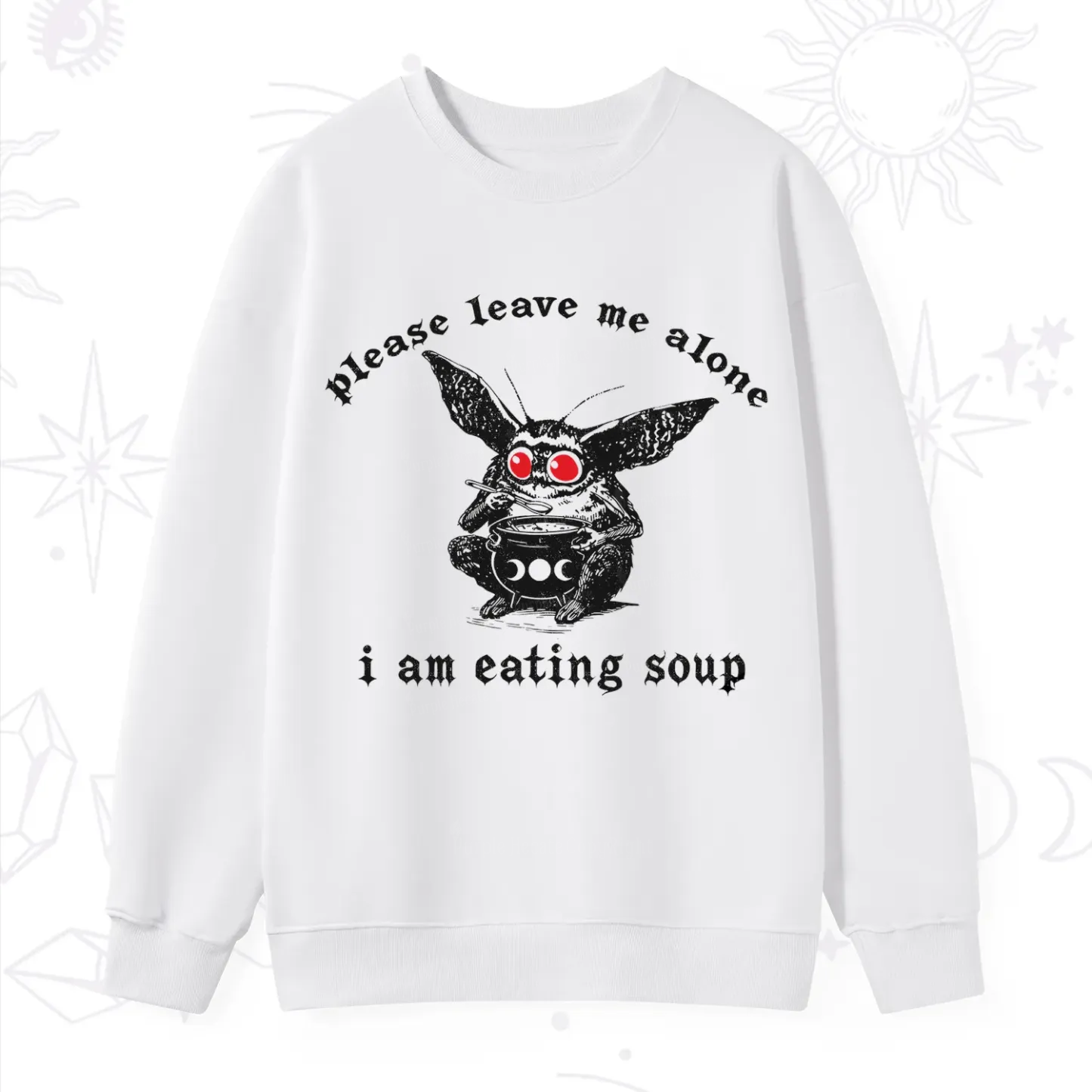 Purplehecate Mothman Eating Soup Sweatshirt