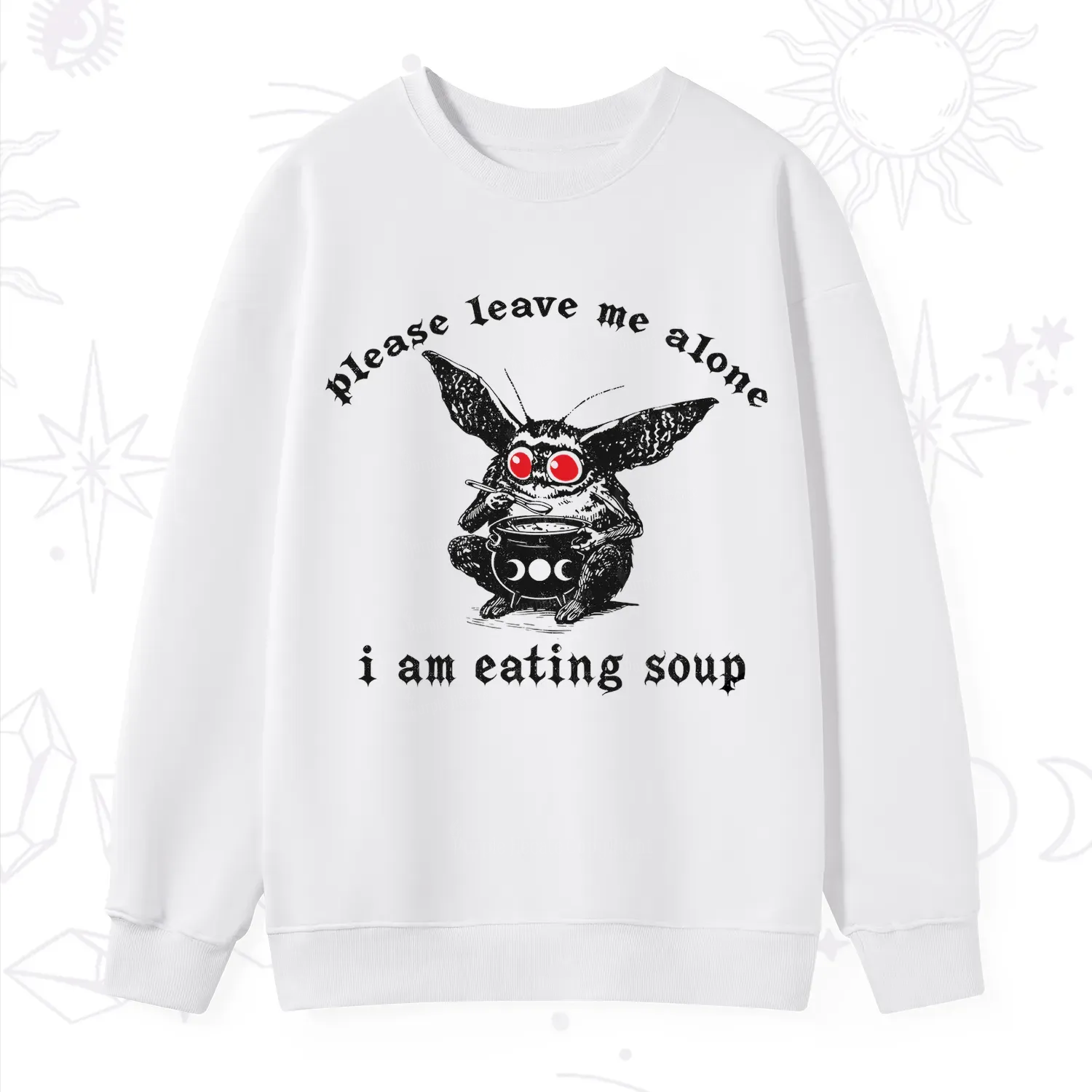 Purplehecate Mothman Eating Soup Sweatshirt