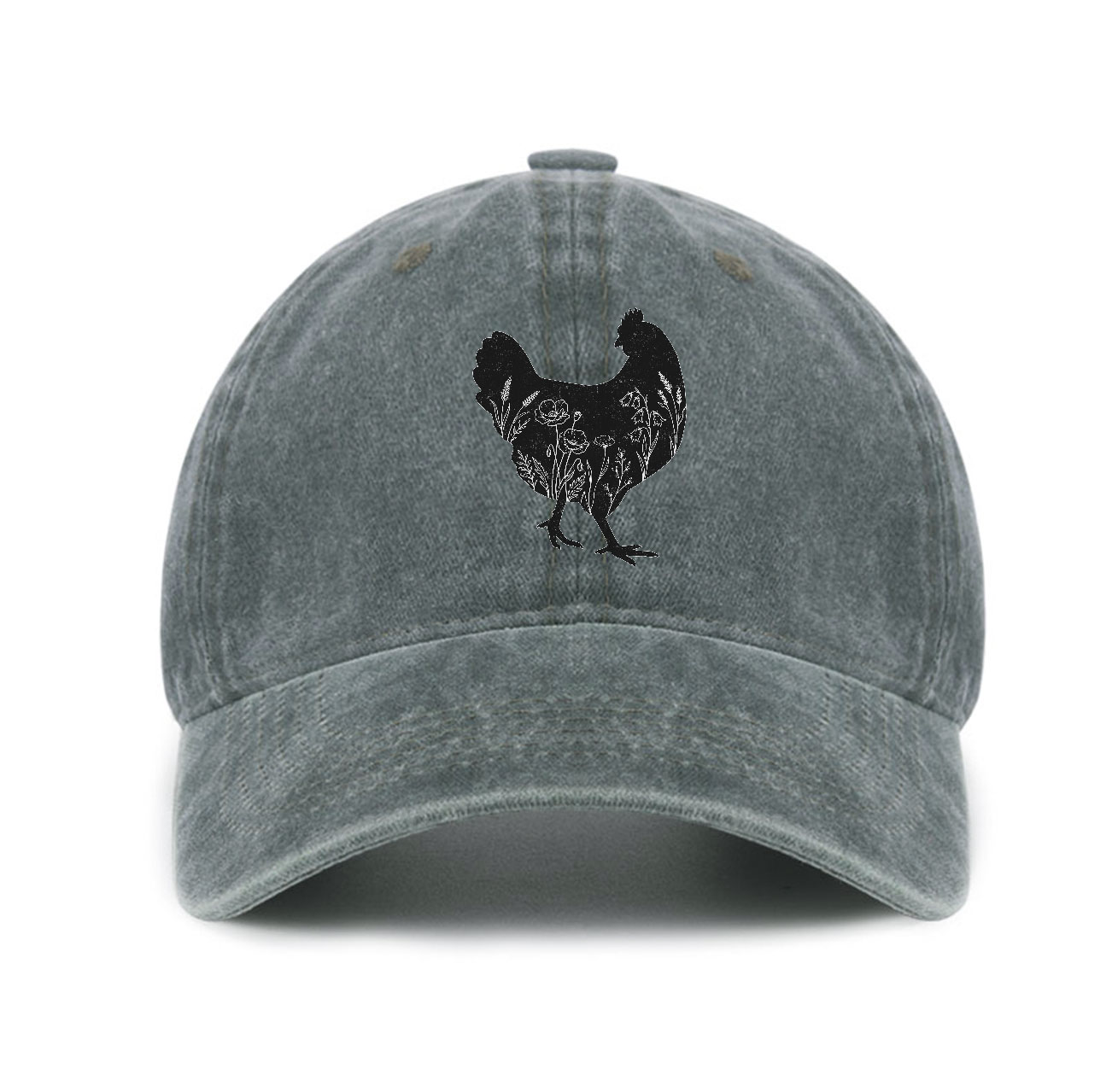 Purplehecate Floral Chicken Baseball Cap