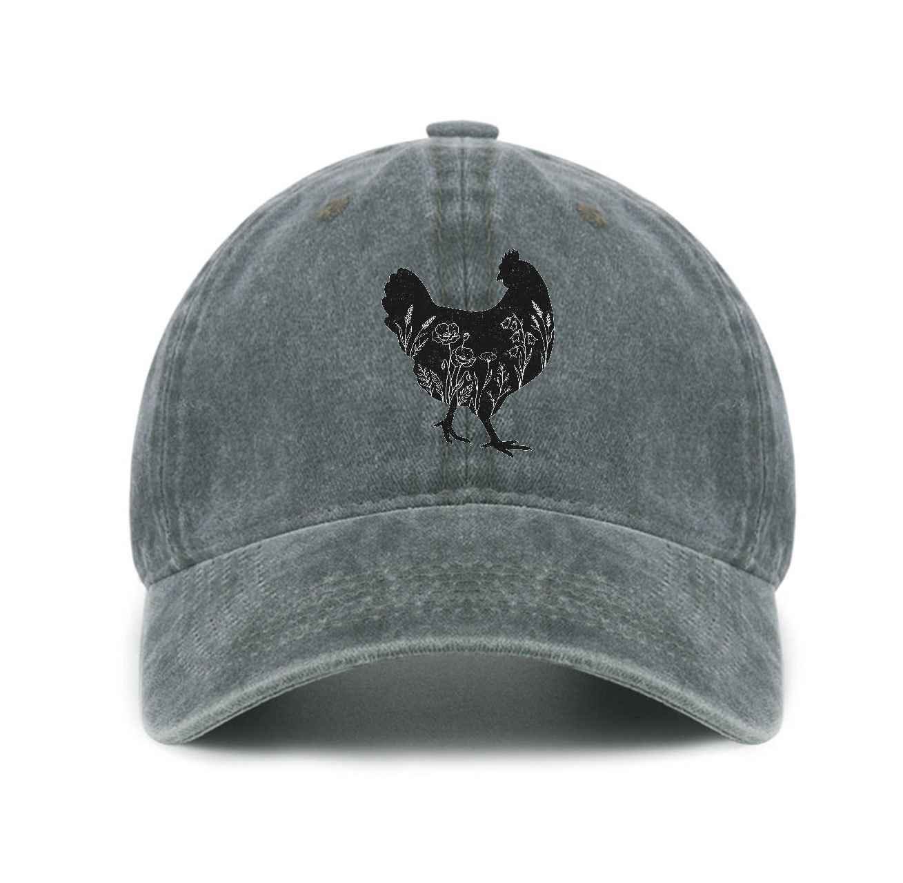 Purplehecate Floral Chicken Baseball Cap