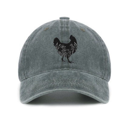 Purplehecate Floral Chicken Baseball Cap